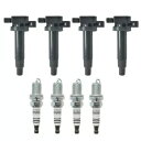 4X イグニッションコイル + 4X スパークプラグ 2000-2005 トヨタ エコー プリウス L4 1.5L UF316 用 4X Ignition Coils + 4X Spark Plugs For 2000-2005 Toyota Echo Prius L4 1.5L UF316