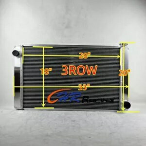 3 列ユニバーサル クロスフロー 28 インチ コア ラジエーター シボレー コンフィグ MT 全体 33 インチ ..
