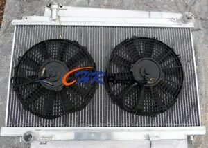 アルミラジエーター + ファン 2003-2006 日産フェアレディ 350Z Z33 G35 V6 3.5L MT Aluminum Radiator+Fans For 2003-2006 Nissan Fairlady 350Z Z33 G35 V6 3.5L MT