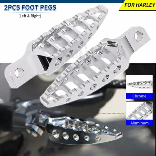 クローム CNC フットペグ フットレスト ハーレー ダイナ スーパー グライド ローライダー ロードキング用 Chrome CNC Foot Pegs Footrests For Harley Dyna Super Glide Low Rider Road King(2)