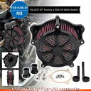 ブラックエアクリーナーレッドインテークフィルターハーレーM8ストリートグライドロードキングソフテイル用 Black Air Cleaner Red Intake Filter For Harley M8 Street Glide Road King Softail(2)