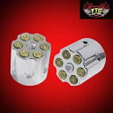 2008-2014 ファットボーイ用ブレット クローム アクスル カバー Bullet Chrome Axle Covers for 2008-2014 Fatboy(2)