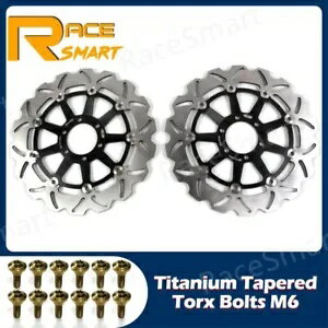 フロントブレーキディスクローター + M6 取り付けボルトヤマハ FZR600R 1990 - 1995 1994 Front Brake Discs Rotors + M6 Mounting Bolts For Yamaha FZR600R 1990 - 1995 1994