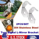 2 個シフトスイカターンシグナルブラケット - ステンレスユニバーサル L ミラーブラケット 2PCS Shift Watermelon Turn Signal Bracket - Stainless Universal L-Mirror Bracket