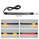 2x 48 LED オートバイライトストリップテールブレーキストップターンシグナルアンバーレッドカーパーツ 2x 48 LED Motorcycle Light...