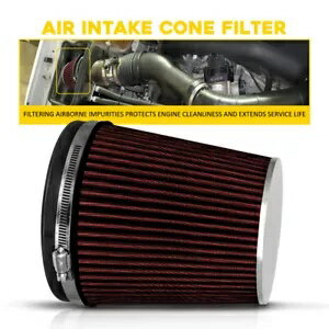 6 インチレッドパフォーマンス高流量冷気吸気コーン高さ 7.49 インチの乾燥フィルター耐久性 6" Red Pe..