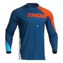 トール セクター エッジ ネイビー ブルーとオレンジ MX オフロード ジャージ ユース サイズ 2XS - XL Thor Sector Edge Navy ...
