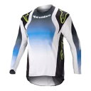 アルパインスターズ レーサー プッシュ ブルーとホワイト MX オフロード ジャージ ユース サイズ S、L & XL Alpinestars Racer Pu...