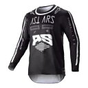 Alpinestars Racer Found 黒と白の MX オフロード ジャージ ユース サイズ SM - XL Alpinestars Racer Fou...
