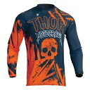 トール セクター ナー ミッドナイト ブルー/オレンジ MX オフロード ジャージ ユース サイズ 2XS - XL Thor Sector Gnar Midn...