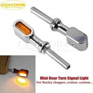 ユニバーサル ミニ リア LED アンバー ターン シグナル インジケーター チョッパー用ウインカー ライト Universal Mini Rear LED Amber Turn Signal Indicators Blinker Light for Chopper