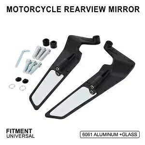 オートバイ固定風翼バックミラーリアミラーユニバーサルダートピットバイク Motorcycle Fixed Wind Wing Rearview Rear Mirror Universal For Dirt Pit Bike