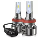 2 個 H8 H9 H11 LED ヘッドライト電球高ロービームホワイト 6500K 超高輝度新品 2 PCS H8 H9 H11 LED Headlight Bulbs High Low Beam White 6500K Super Bright New(2)