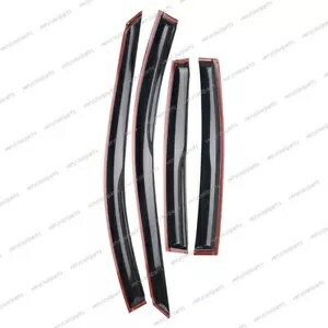 04-08 アキュラ TL ブラック着色ウィンドウバイザーベントレインシェードガードディフレクター用 For 04-08 Acura TL Black Tinted Window Visor Vent Rain Shades Guards Deflectors