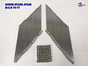 スズキ GT125 L/M/A/B 1973-1977 フロント + リアホイール クローム スポーク 72 個に適合。 #BI5055# Fit SUZUKI GT125 L/M/A/B 1973-1977 FRONT+REAR WHEEL CHROME SPOKE 72PCS. #BI5055#