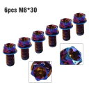 6x チタンネジトルクスヘッドフランジネジ M8x30mm バーニングブルーオートバイ用- 6x titanium screws torx head flanges screw M8x30mm burning blue for motorcycle-