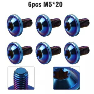 ž/ȥХѥͥ M5 x 20mm ȥ륯 ȥ쥤ͥ 6  - 6pcs Titanium Screws M5 x 20mm Torx Tray Screws for Bicycle/Motorcycle-