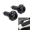 ブラックモーターサイクル7/8インチ1インチハンドルバーハンドル、ハンドルバーエンドキャップ、シルバープラグ- Black Motorcycle 7/8'' 1...