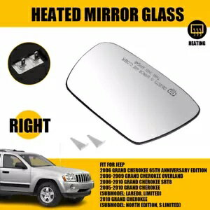 2005-2010 ジープ グランドチェロキー助手席側加熱交換用ガラスミラー For 2005-2010 Jeep Grand Cherokee Passenger Side Heated Replacement Glass Mirror