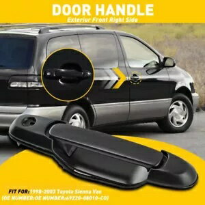 ϥɥɥ RH եåȥե 98-03 ȥ西ʥʥɥ֥å Exterior Outer Handle Door RH Fit Front 98-03 Toyota Passenger Sienna Side Black