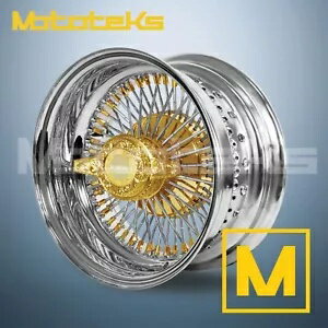 13X5.5 ルクソール ワイヤー ホイール 72 ストレート REV 24K トリプル ゴールド シングル 1PC 刻印セット 13X5.5 LUXOR WIRE WHEELS 72 STRAIGHT REV 24K TRIPLE GOLD SINGLE 1PC ENGRAVED SET