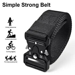 メンズカジュアルミリタリータクティカルアーミー調節可能なクイックリリースバックルブラックガンベル..