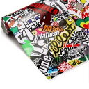 車爆弾ラップシートデカール漫画パンダ落書きビニール自己粘着 DIY ステッカー Car Bomb Wrap Sheet Decal Cartoon Panda Graffiti Vinyl Self-adhesive DIY Sticker