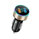 車のシガーライター充電器デュアルUSB高速充電ソケット電圧表示LED Car Cigarette Lighter Charger Dual USB Fast C...