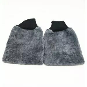 2 個の洗車手袋タオル厚手クリーンツールグレーマイクロファイバー洗浄アクセサリー 2Pcs Car Wash Glo..