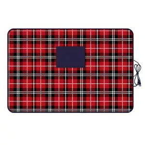 赤の格子縞の車の電気加熱ブランケット高速加熱カーペット 5V USB 88x65cm Red Plaid Pattern Car Electric Heated Blanket Fast Heating Carpet 5V USB 88x65cm