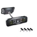 ソーラー TPMS 車のタイヤ空気圧監視システム LCD ディスプレイ (4 つの内部センサー付き) Solar TPMS Car Tire Pressure Monitoring System LCD Display W/4 Internal Sensor