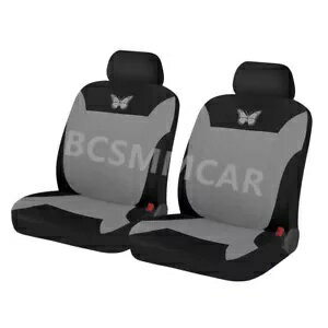 5 席カーシートカバープロテクターフロントリアクッションセットユニバーサルブラック/グレー 5-Seats Car Seat Cover Protector Front Rear Cushions Set Universal Black/Grey