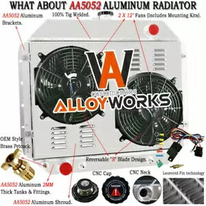 4 コアラジエーター + シュラウドファン 1966-1979 フォードブロンコ F シリーズ F100 F150 V8 1969 4 Core Radiator+Shroud Fan For 1966-1979 Ford Bronco F-Series F100 F150 V8 1969