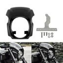 ブラックヘッドライトフェアリングカバー ABS マスクハーレーソフテイルブレイクアウト 2018-2023 に適合 Black Headlight Fairing Cover ABS Mask Fit For Harley Softail Breakout 2018-2023