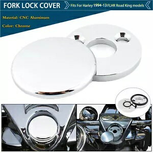 オートバイクロームフォークロックカバーハーレーロードキング FLHR 警察 FLHP 94-13 Motorcycle Chrome Fork Lock Cover For Harley Road King FLHR Police FLHP 94-13