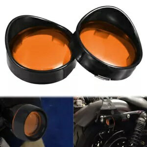 ブレットブラックリングターンシグナルレンズカバーハーレーソフテイルストリートグライドに適合 Bullet Black Ring Turn Signal Lens Cover Fit For Harley Softail Street Glide