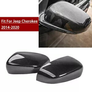 車のサイドミラーカバートリム装飾 ABS カーボン 2014-2020 ジープチェロキー Car Side view mirror Cover Trim Decor ABS Carbon For 2014-2020 Jeep Cherokee