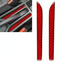 レッドカーボンファイバーハンドブレーキ下部装飾ストリップトリムホンダフィット 2020+ 2 個 Red Carbon Fiber Handbrake Lowe...