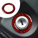 レッドカーボンファイバーエンジンスタートプッシュボタンリングトリムフォードマスタング 2009-2013 Red Carbon Fiber Engine Sta...
