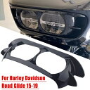 ハーレーロードグライド 2015-2019 デュアルヘッドランプヘッドライトトリムカバーベゼルフェアリング For Harley Road Glide 2015-2019 Dual Headlamp Headlight Trim Cover Bezel Fairing