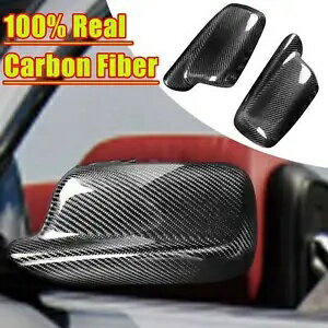 リアルカーボンファイバー 98-05 BMW 3 シリーズ E46 車のサイドミラーカバーキャップ 2 ドア Real Carbon Fiber For 98-05 BMW 3 Series E46 Car Side Mirror Cover Caps 2 Door