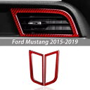 2x レッドカーボンファイバーサイドエアアウトレットベントカバートリム フォード マスタング 2015-2019用 2x Red Carbon Fiber Si...