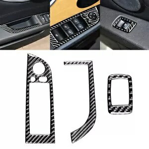 BMW Z4 E89 LHD インナーウィンドウリフトスイッチボタンパネルトリムブラックカーボンファイバー For ..