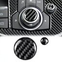 マツダ 3 6 CX-5 CX-9 2017 2018 カーボンファイバーノブボリュームボタンカバートリム Fit For Mazda 3 6 CX-5 CX-9 2017 2018 Carbon Fiber Knob Volume Button Cover Trim(2)