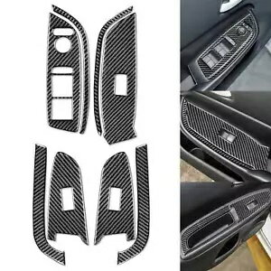 8x カーボンファイバー ウィンドウ リフト コントロール カバー トリム ホンダ フィット 2020+ LHD ブ..