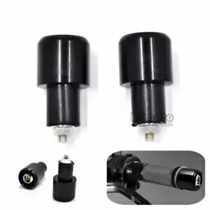 2X ユニバーサル 22mm 7/8 インチ オートバイ ハンドルバー グリップ バーエンド スライダー キャップ プラグ ブラック 2X Universal 22mm 7/8" Motorcycle Handlebar Grip Bar End Slider Cap Plug Black