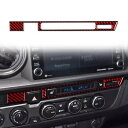 レッドカーボンファイバーエアコンA/Cパネルトリムトヨタタコマ2015-2022用 Red Carbon Fiber Air Condition A/C Pan...