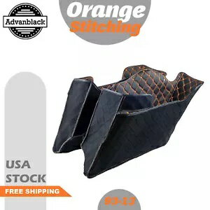 サドルバッグライナー オレンジステッチライナーは Advanblack ストレッチボトムに適合 93-13 Saddlebag Liner Orange Stitching Liner Fits Advanblack Stretched Bottoms 93-13