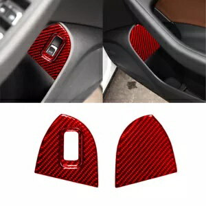 3 個レッドカーボンファイバーインテリアドア収納カバートリムアウディ Q5 2009-2017 3Pcs Red Carbon ..