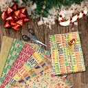 6 シート誕生日包装紙ヴィンテージプレゼントラップ用マルチカラー紙ロール 6 Sheet Birthday Wrapping Paper Vintage for...